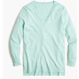 J.Crew Women's Wool-Blend V-Neck Tunic Sweater Aqua Size S BB086
